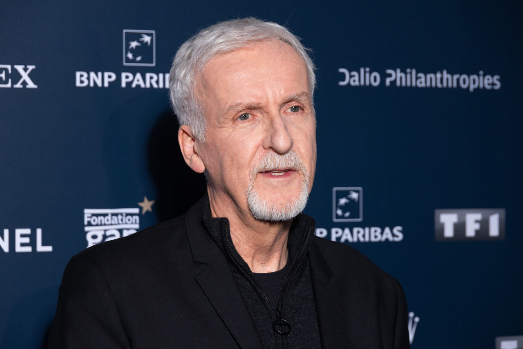 James Cameron in a black jacket at an event