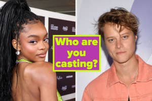 Two separate images side by side, one of Marsai Martin, the other of Rudy Pankow. Text: "Who are you casting?"
