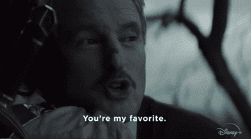 Mobius (Owen Wilson) from Loki hugging Loki saying &quot;you&#x27;re my favorite&quot;