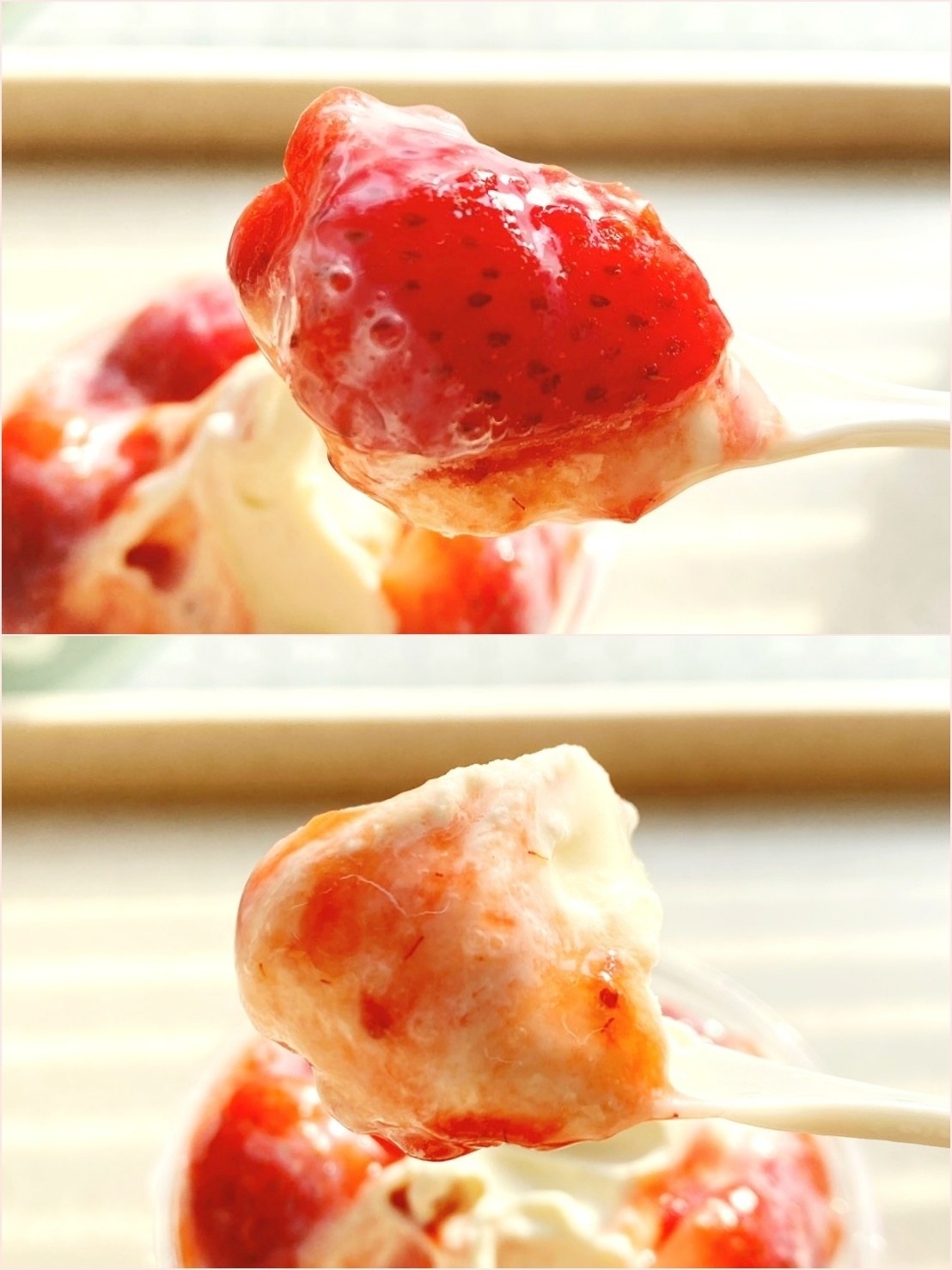 ミニストップのおすすめのスイーツ「とよのか練乳いちごパフェ」