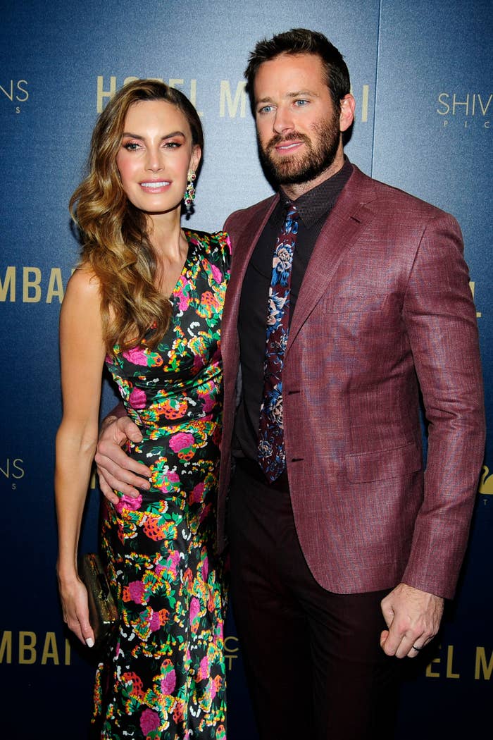 Closeup of Elizabeth Chambers and Armie Hammer