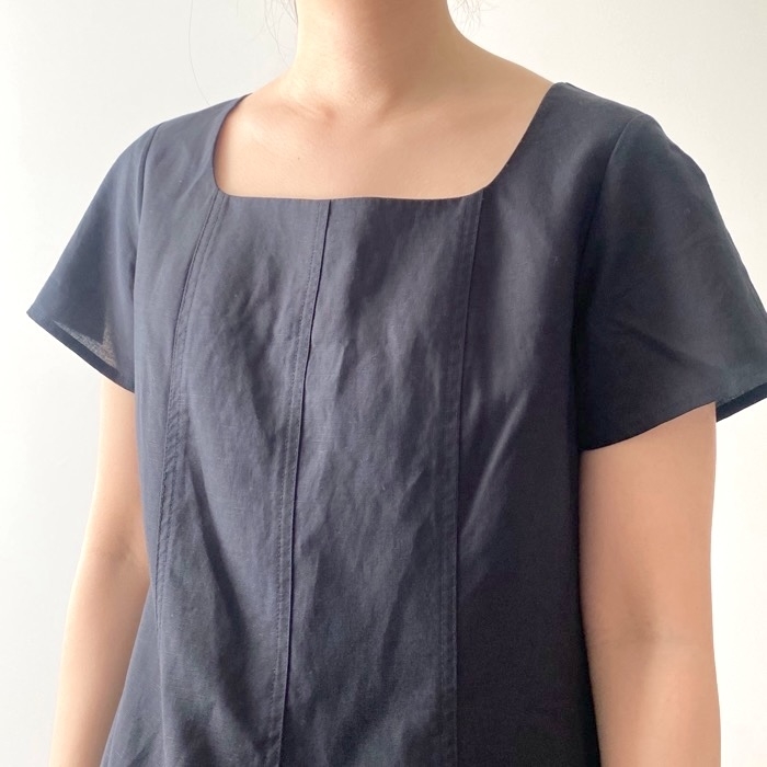 UNIQLO(ユニクロ)のおすすめワンピース「リネンブレンドスクエアネックワンピース(半袖・丈標準110~121.5cm)」
