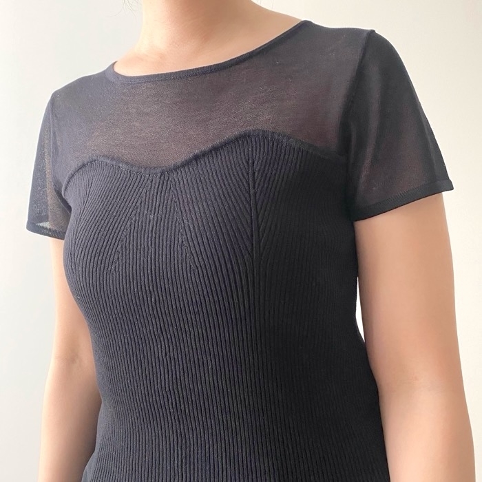 GU（ジーユー）のおすすめトップス「ビスチェコンビネーションセーター（半袖）+E」