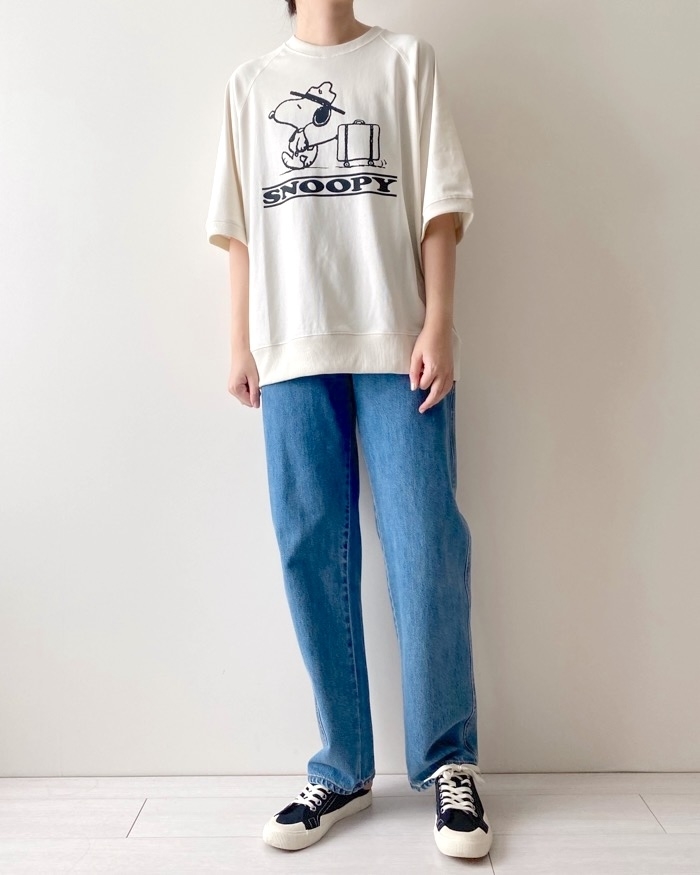 GUのおすすめトップス「スウェT(5分袖)Peanuts 1」