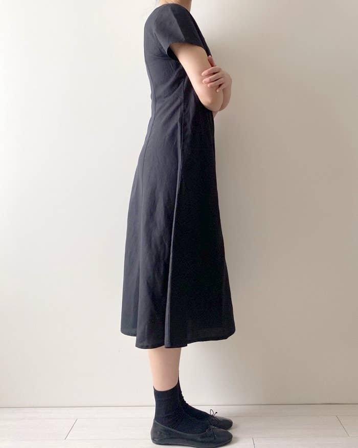 UNIQLO(ユニクロ)のおすすめワンピース「リネンブレンドスクエアネックワンピース(半袖・丈標準110~121.5cm)」