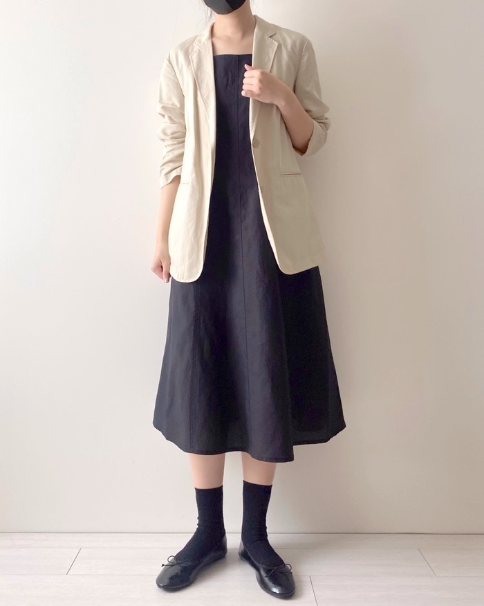 UNIQLO(ユニクロ)のおすすめワンピース「リネンブレンドスクエアネックワンピース(半袖・丈標準110~121.5cm)」