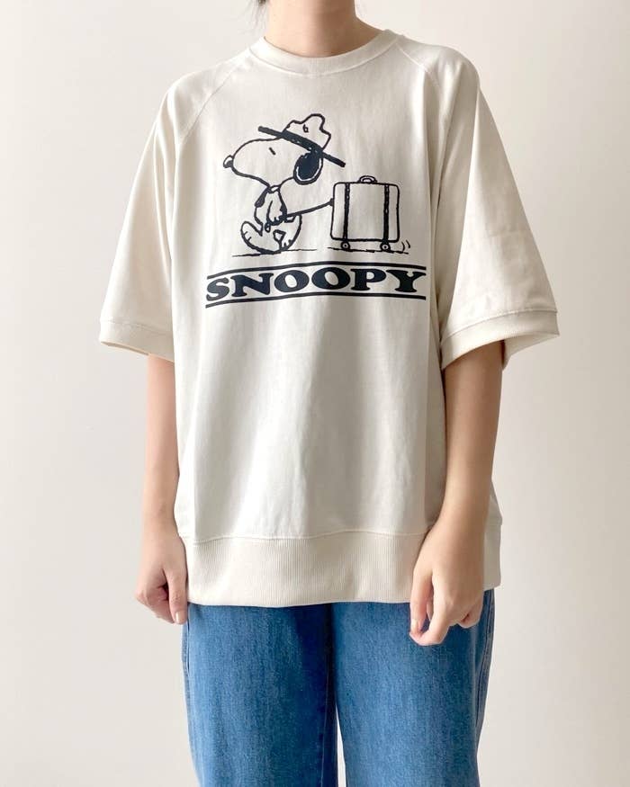 GUのおすすめトップス「スウェT（5分袖）Peanuts 1」