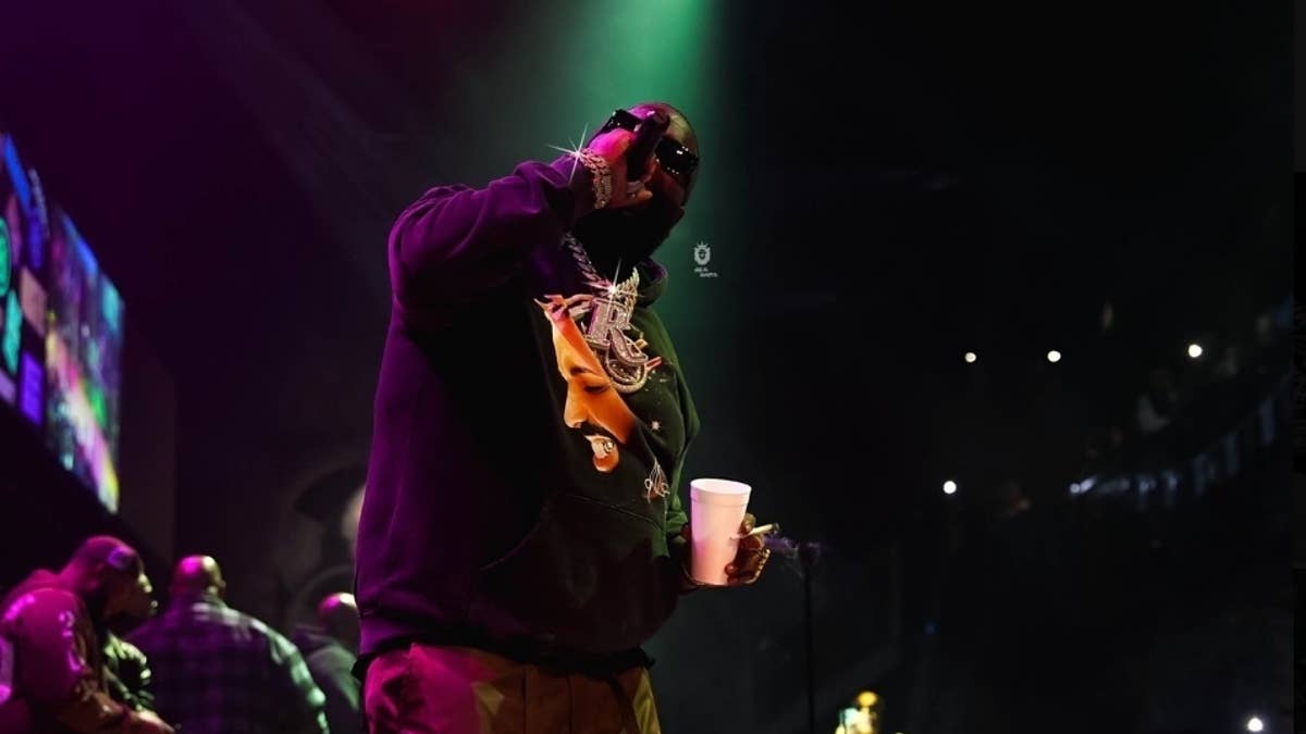 Rozay was seen wearing Drizzy's 'For All the Dogs' merch while performing the duo's 2011 collab "I'm On One" at a club on Saturday.
