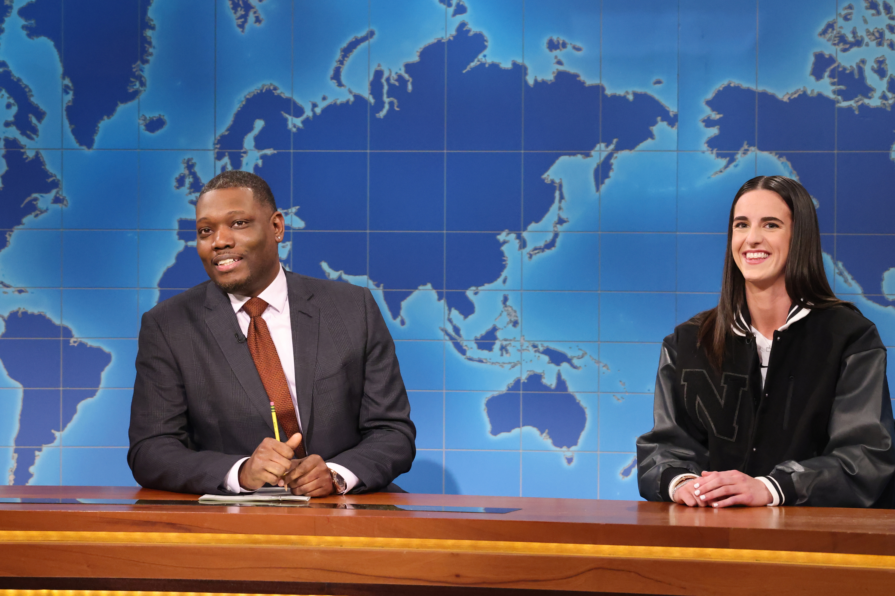 Michael Che and Caitlin Clark on &quot;SNL&quot;