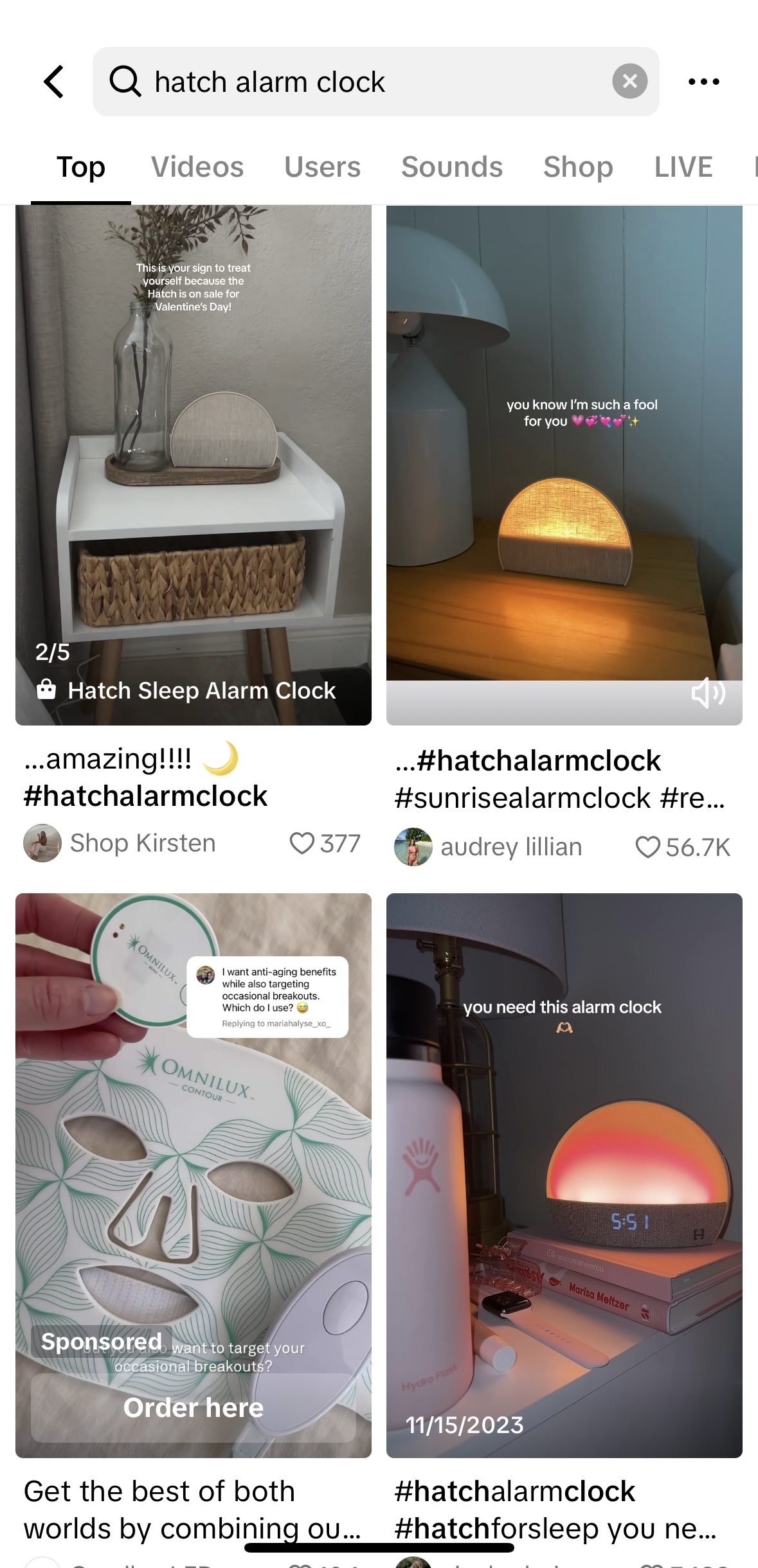 A collection of four images displaying various Hatch Sleep Clocks in different settings