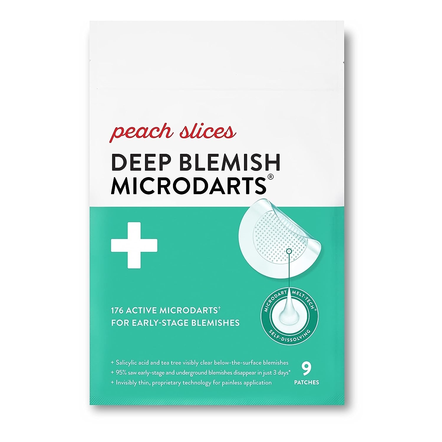 Product packaging for Peach Slices Deep Blemish Microdarts patches