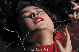 Mmitski appears blissful with eyes closed on the cover of her "Laurel Hell" album.