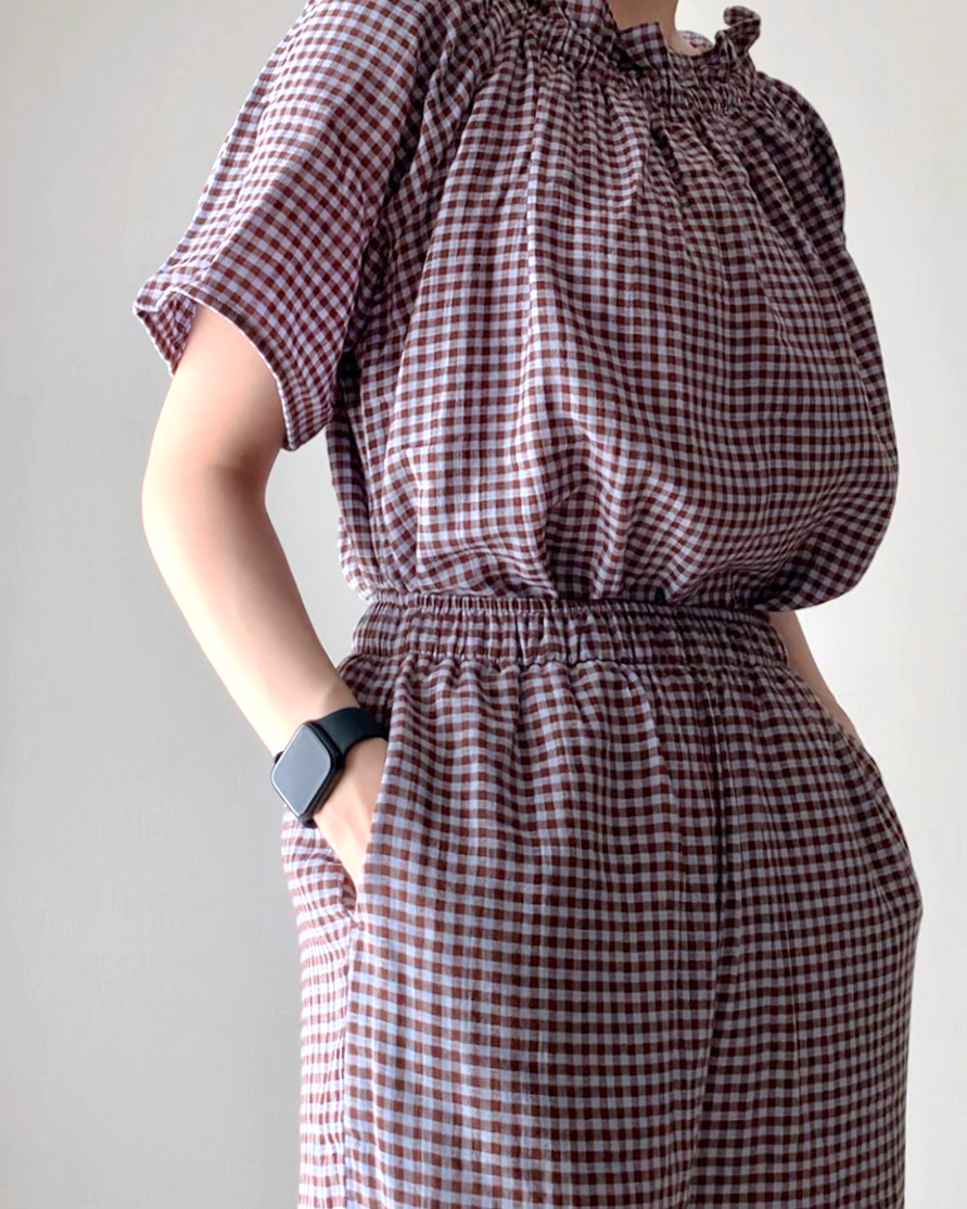 GU(ジーユー)のおすすめのレディースアイテム「オーガニックコットンプルオーバーパジャマ半袖&ロングパンツ+E」