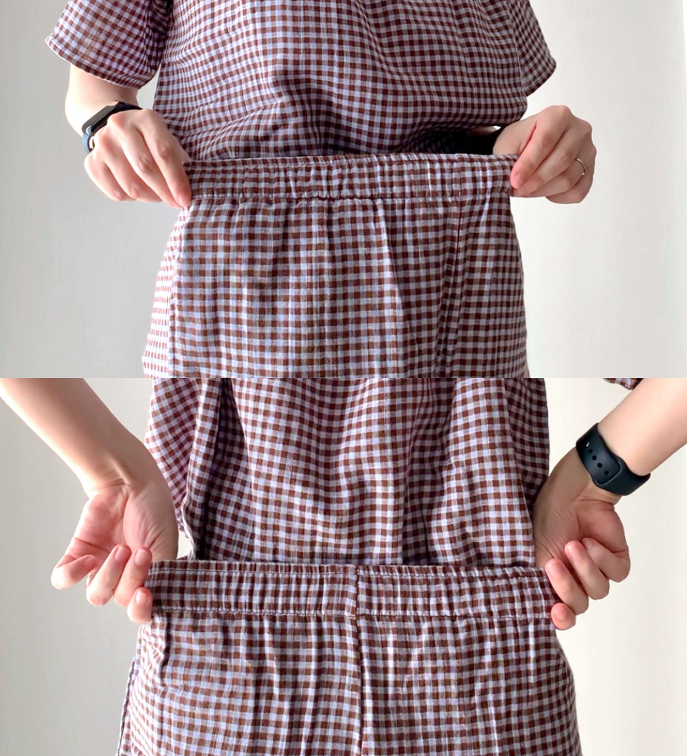 GU(ジーユー)のおすすめのレディースアイテム「オーガニックコットンプルオーバーパジャマ半袖&ロングパンツ+E」