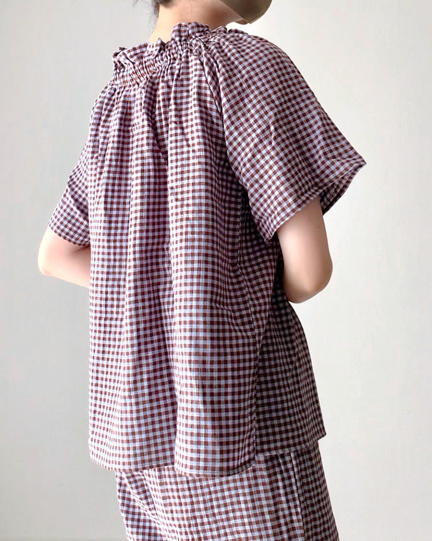 GU(ジーユー)のおすすめのレディースアイテム「オーガニックコットンプルオーバーパジャマ半袖&ロングパンツ+E」