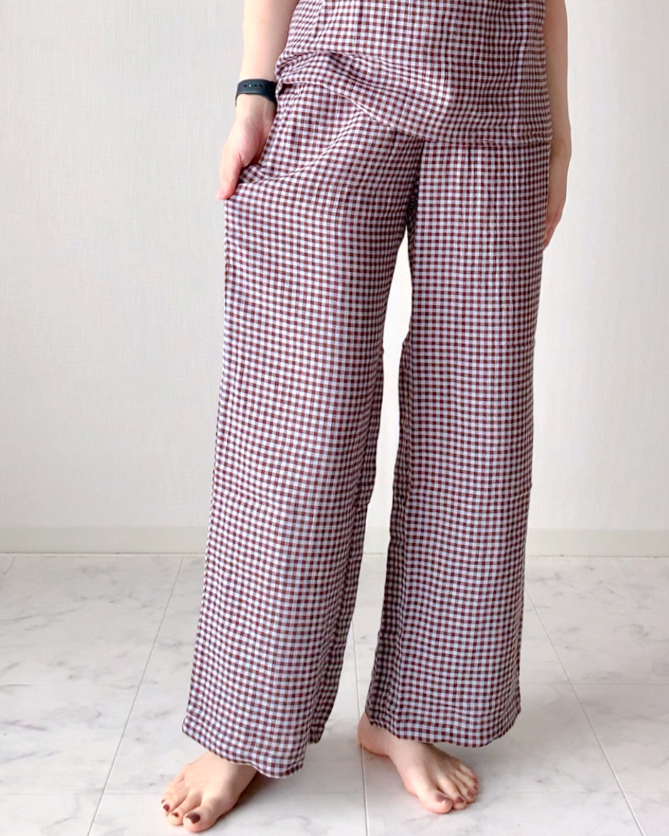 GU(ジーユー)のおすすめのレディースアイテム「オーガニックコットンプルオーバーパジャマ半袖&ロングパンツ+E」