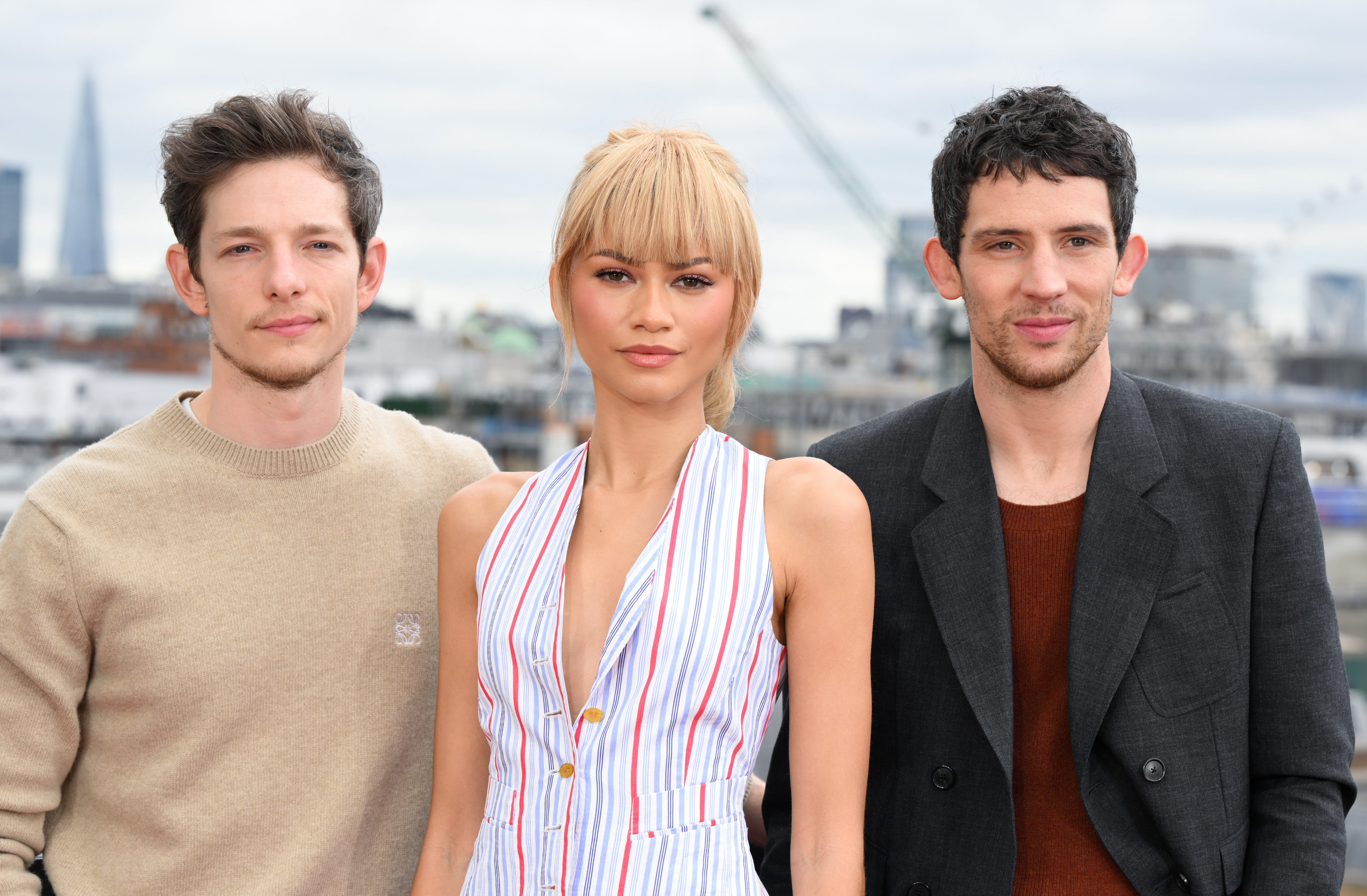 Mike Faist, Zendaya and Josh O&#x27;Connor during the &#x27;Challengers&#x27; photocall at Claridges Hotel