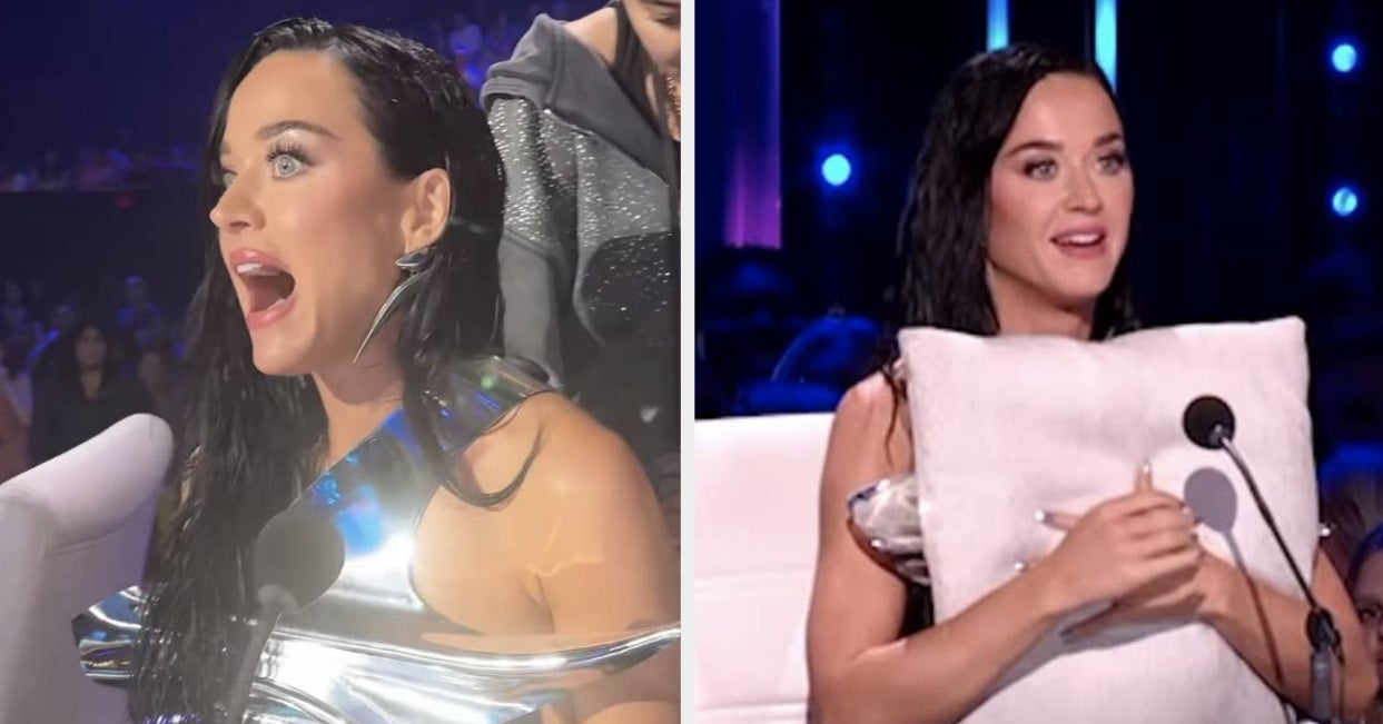 Katy Perry Was Forced To Hold A Cushion Over Her Chest And Hide Under The 
