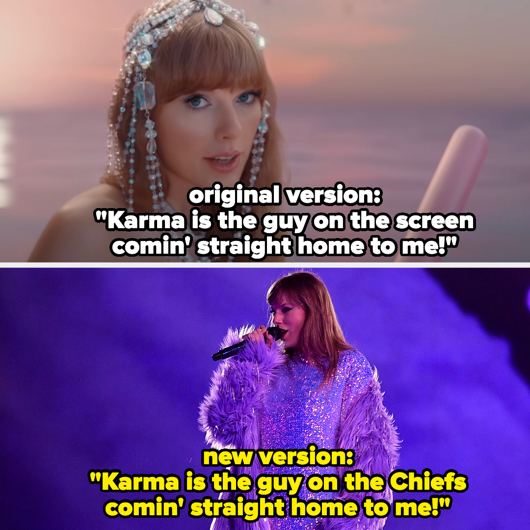 the original version was &quot;guy on the screen,&quot; and the new version was &quot;guy on the Chiefs&quot;