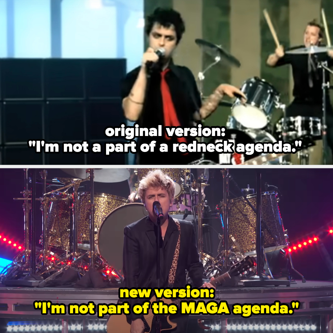the original: &quot;I&#x27;n not a a part of a redneck agenda,&quot; and new: &quot;the MAGA agenda&quot;