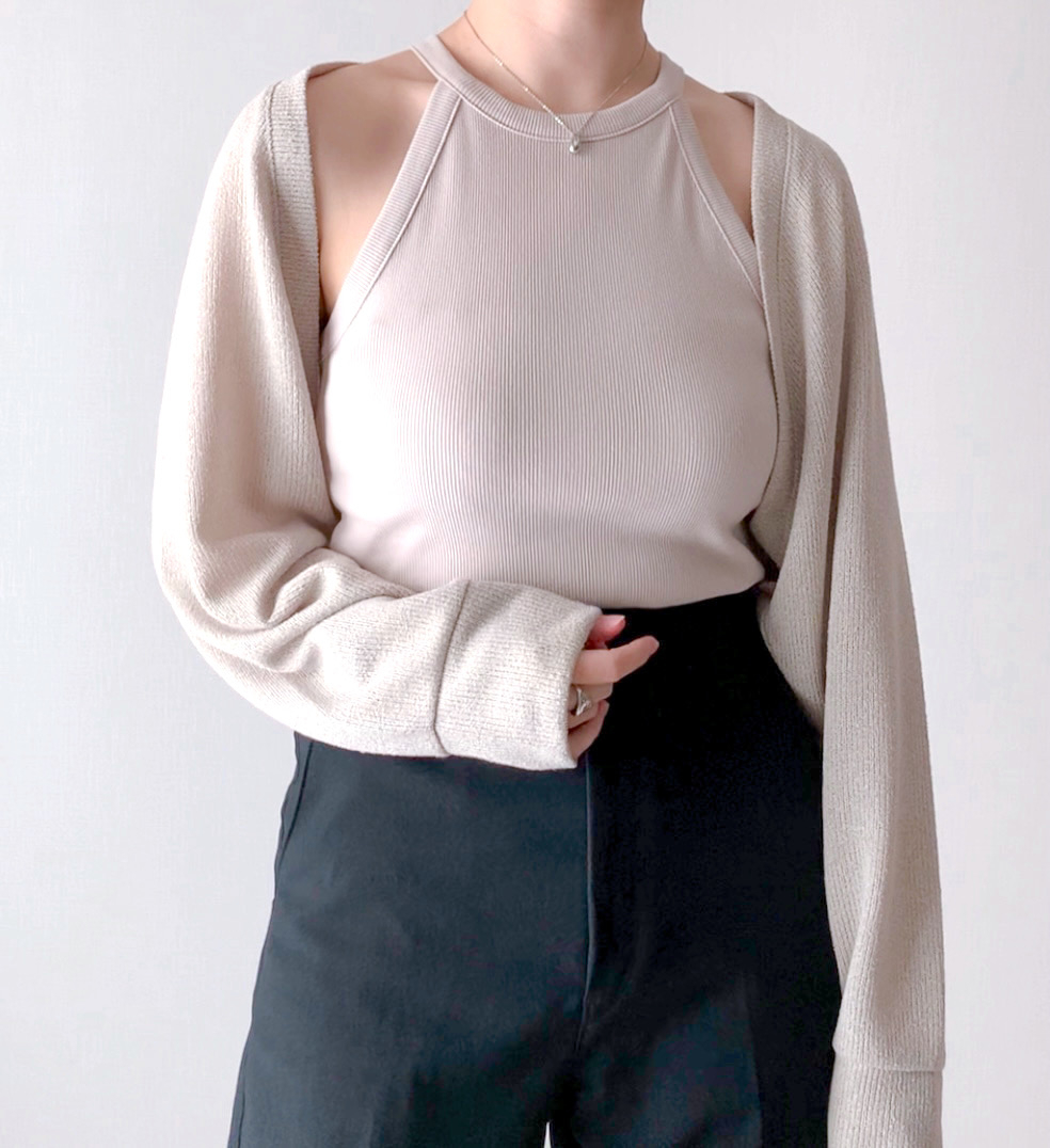 GU(ジーユー)のおすすめカーディガン「2ピースボレロカーディガン(長袖)」