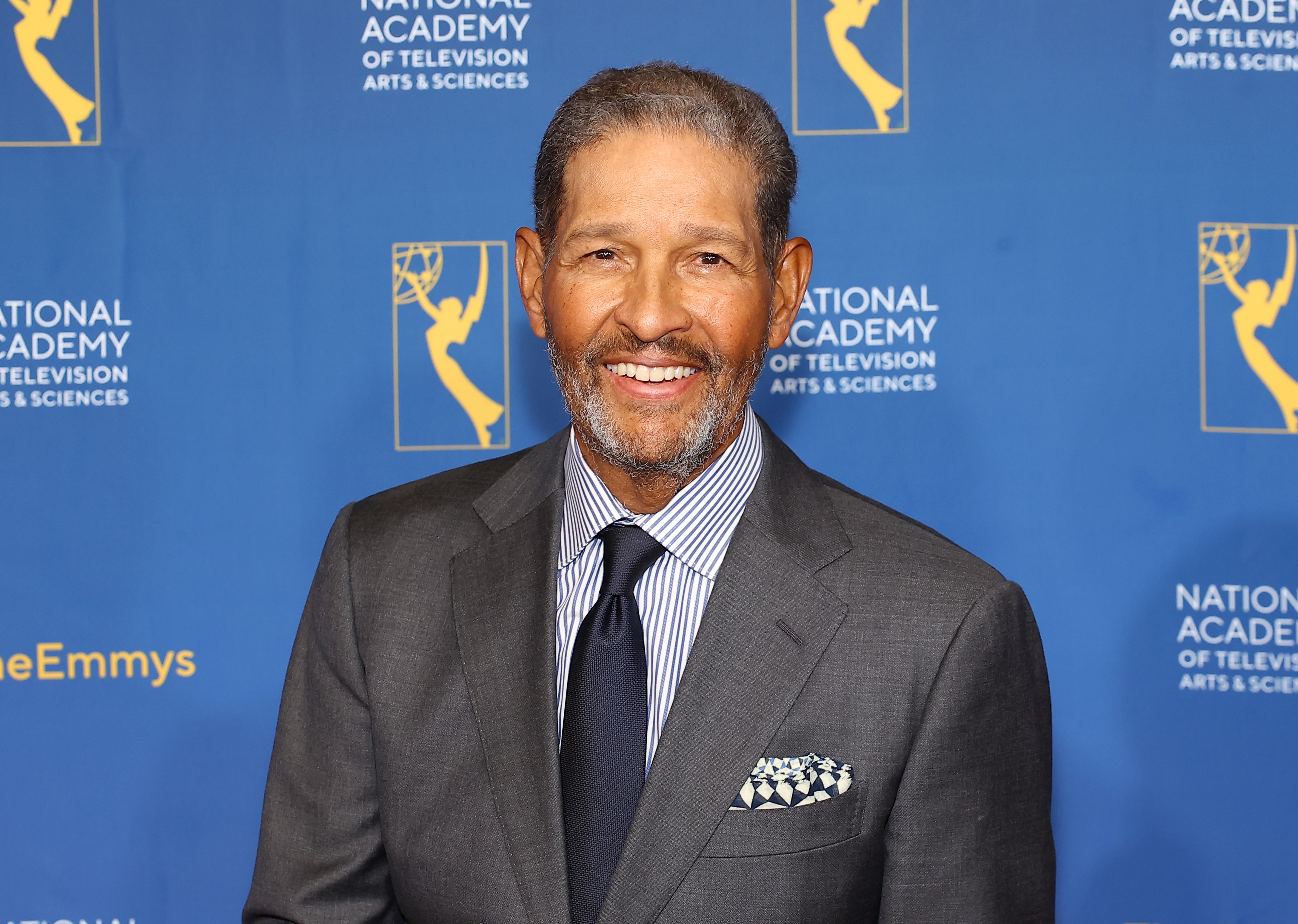 A closeup of Bryant Gumbel on the red carpet