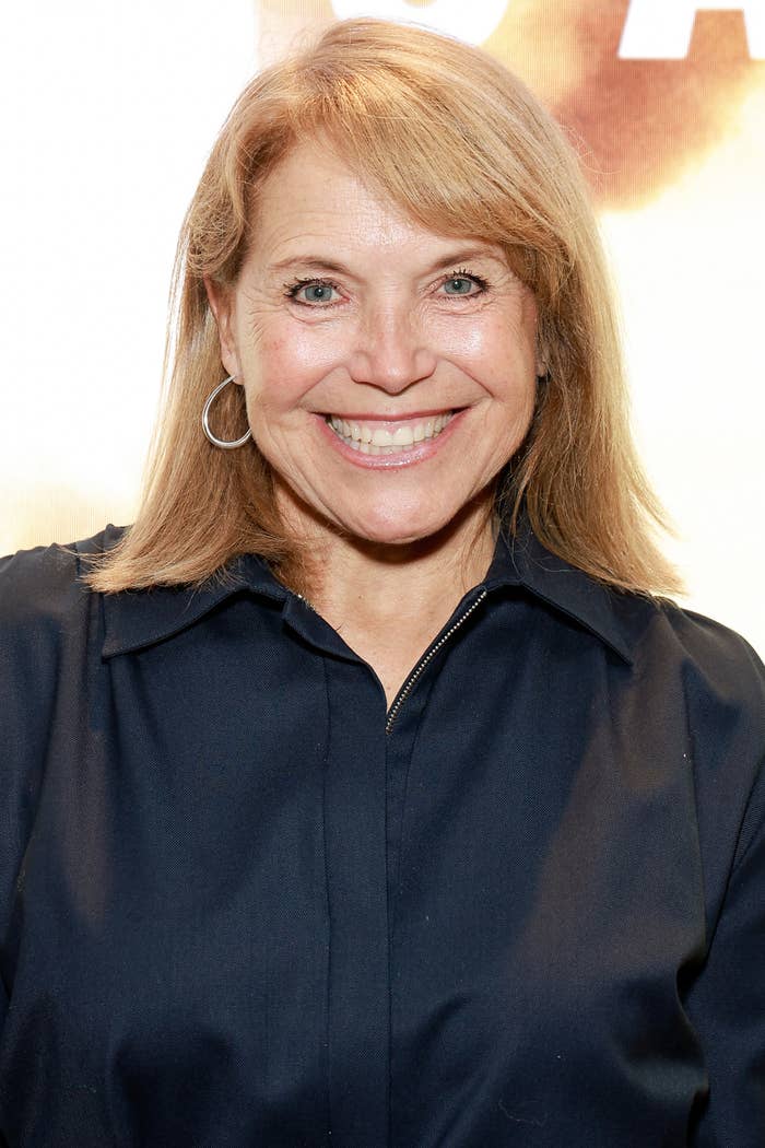 A closeup of Katie Couric at an event smiling