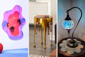 Three unique table lamps with creative designs, suitable for home decor shopping