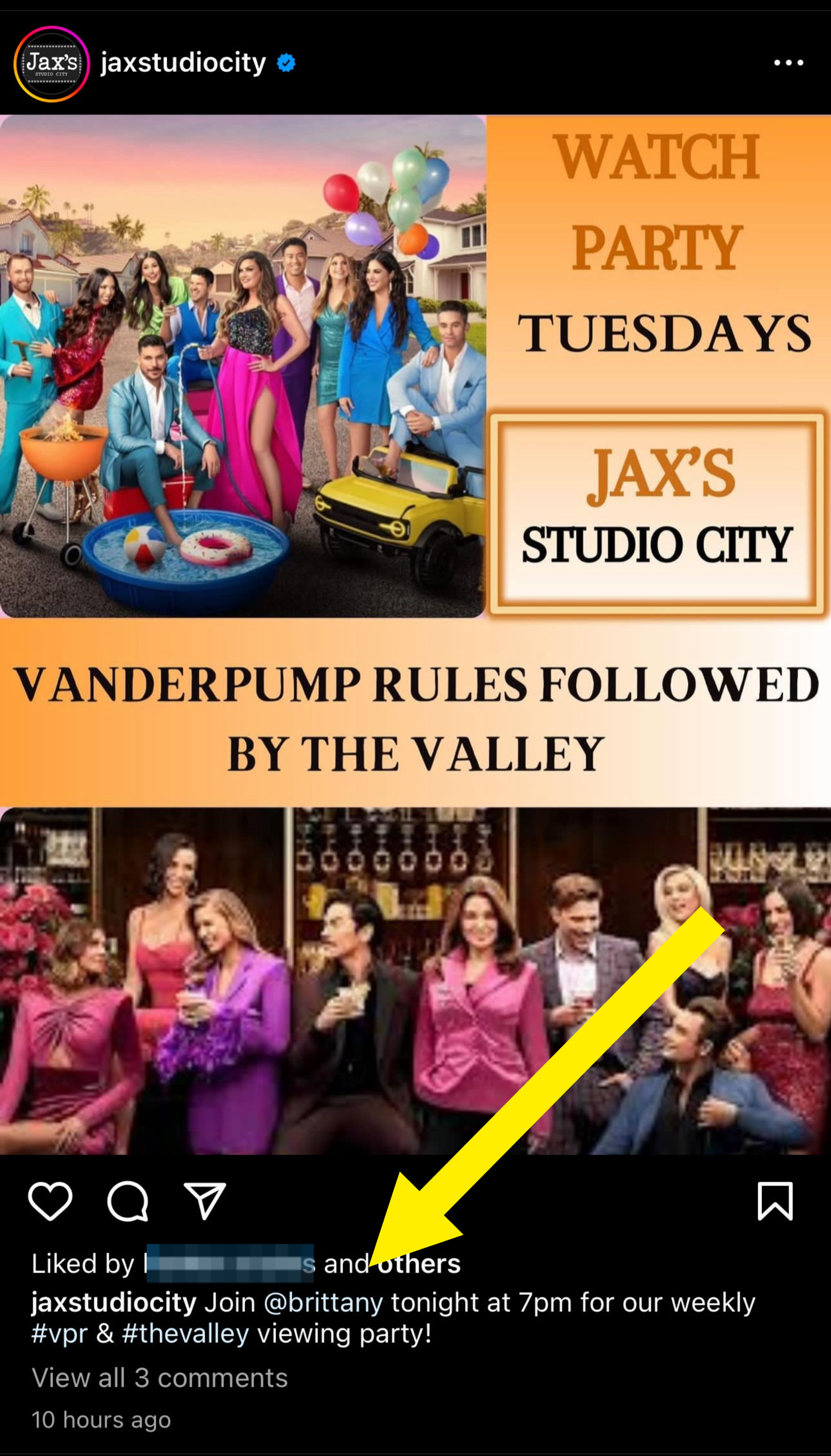 Promotional image for TV show with cast posing, text announces &quot;Watch Tuesdays,&quot; and includes Instagram post with hashtags and caption