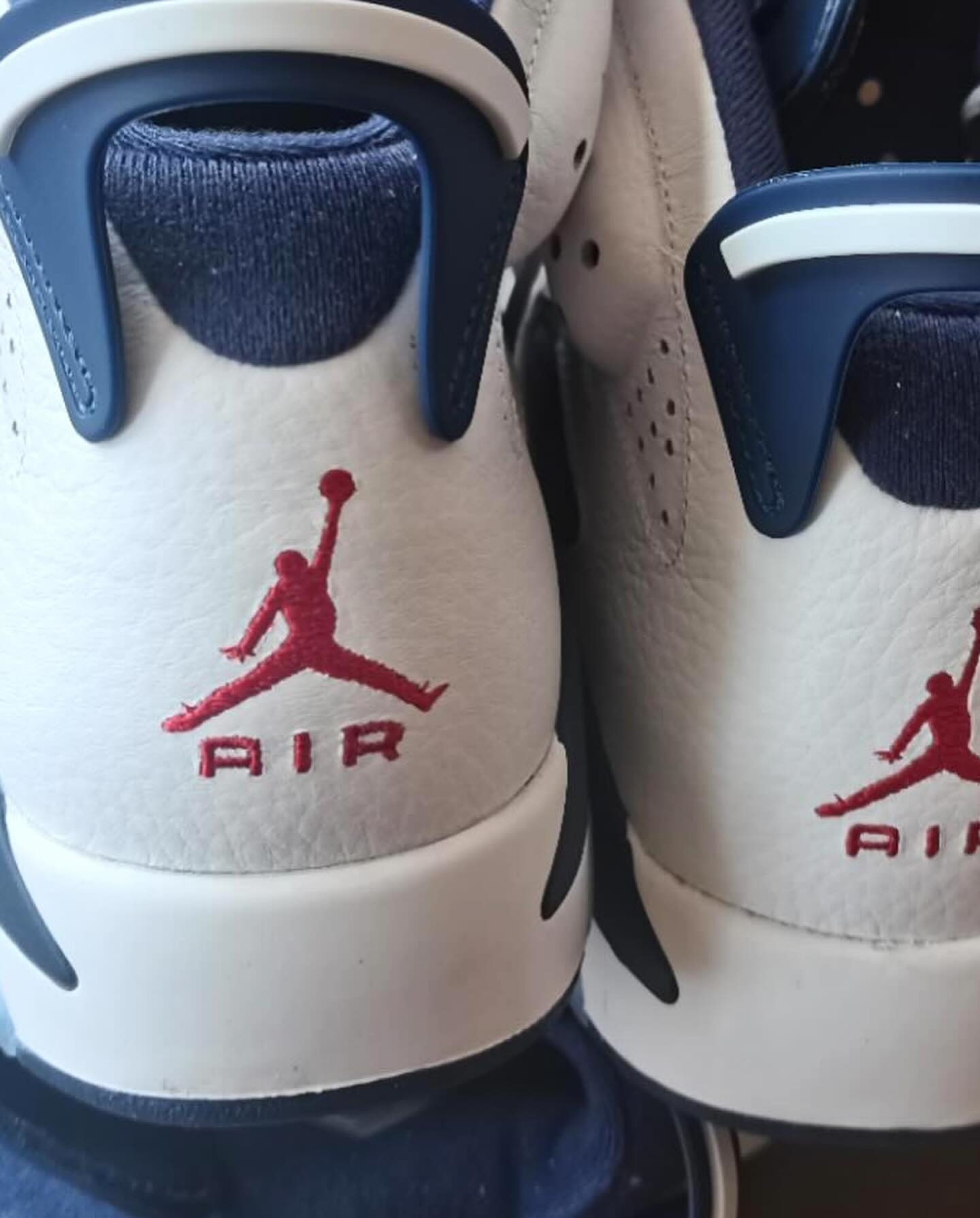 Close-up of Air Jordan sneakers showing the iconic Jumpman logo