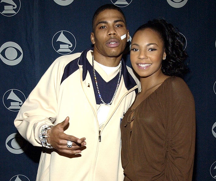 Nelly and Ashanti pose together on the red carpet
