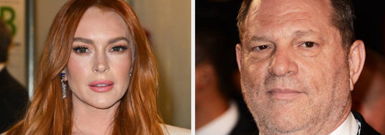 lindsay lohan and harvey weinstein captioned “I feel very bad for Harvey Weinstein right now. I don’t think it’s right what’s going on"