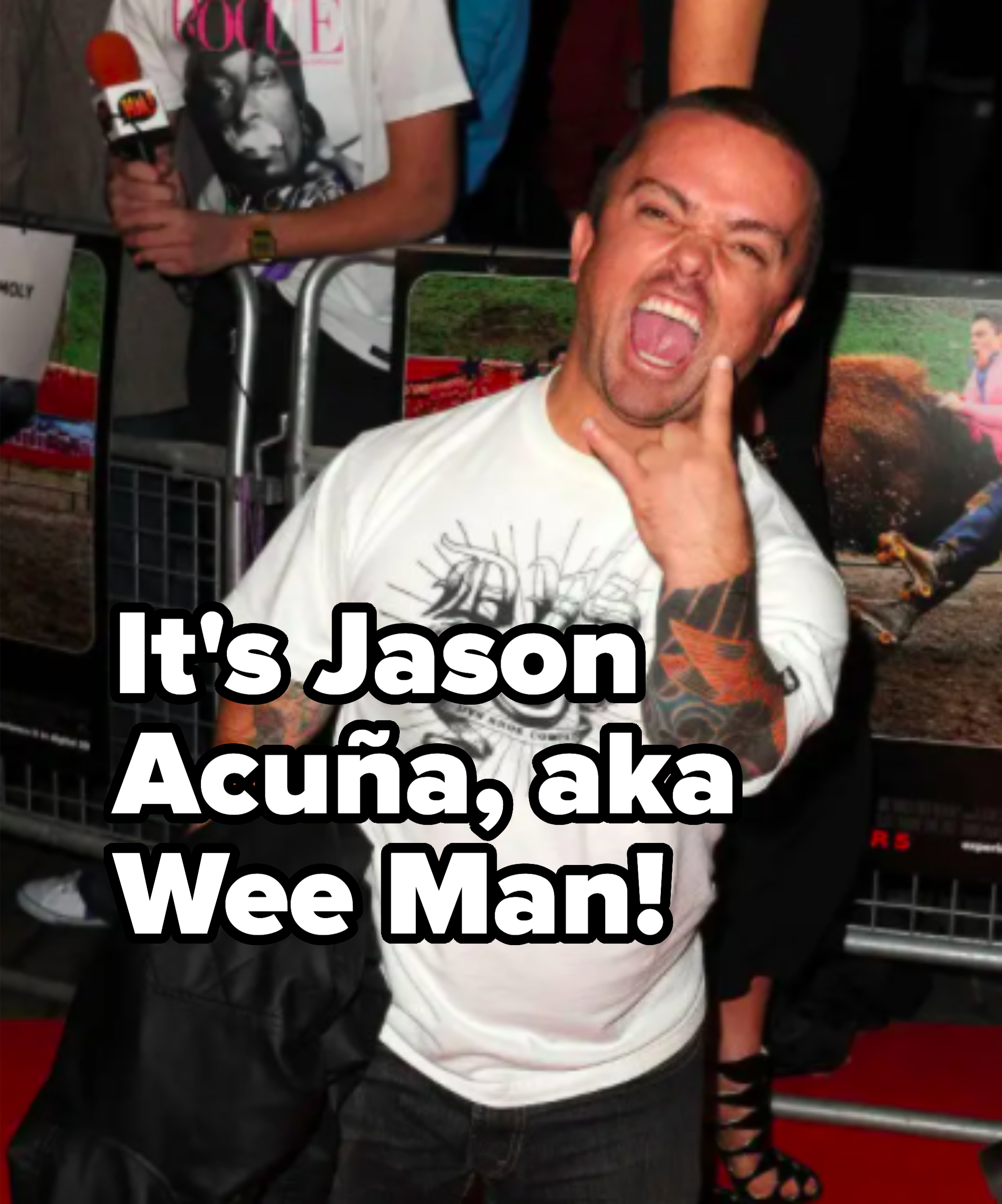 he's doing a rock-on sign