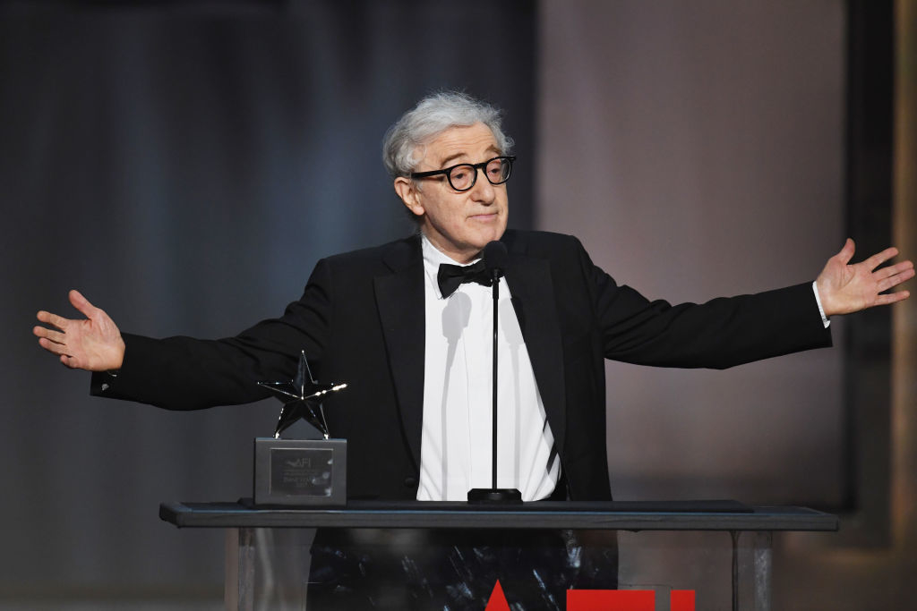 Woody Allen accepting an award