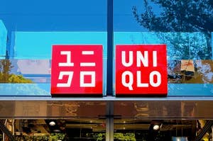 Uniqlo store entrance with logo above the doors