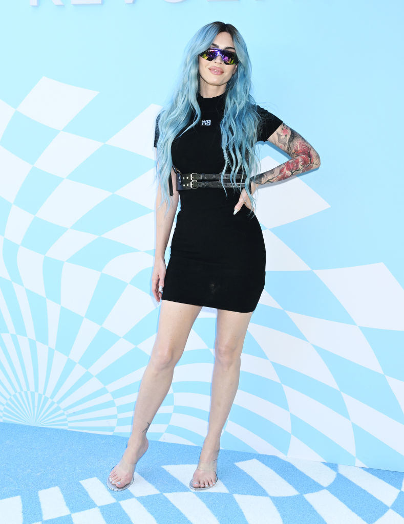 Megan Fox with blue hair