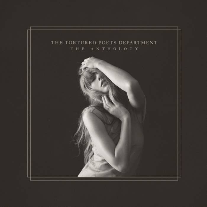 Album cover for The Tortured Poets Department, titled &quot;The Anthology,&quot; featuring a woman with her hand in her hair