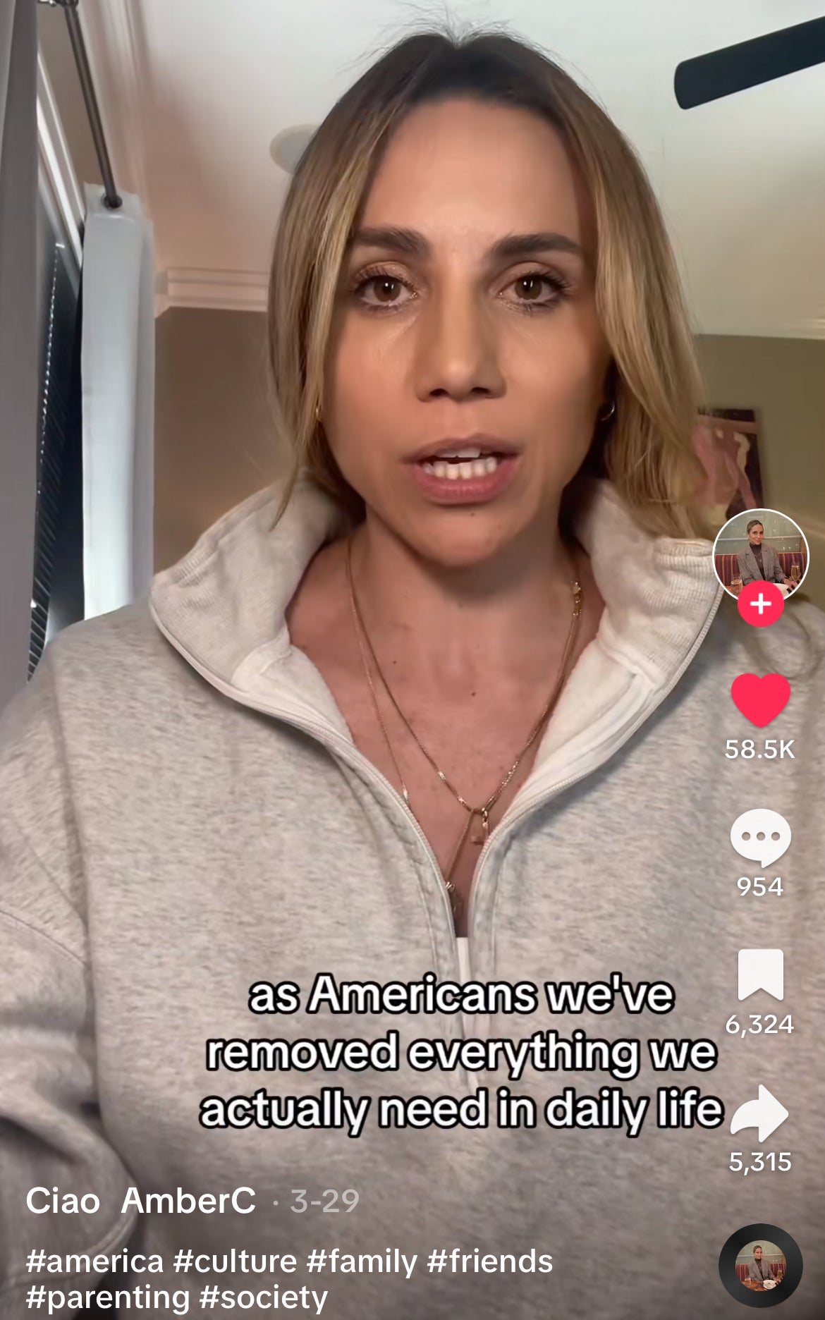 Amber talking in her TikTok video