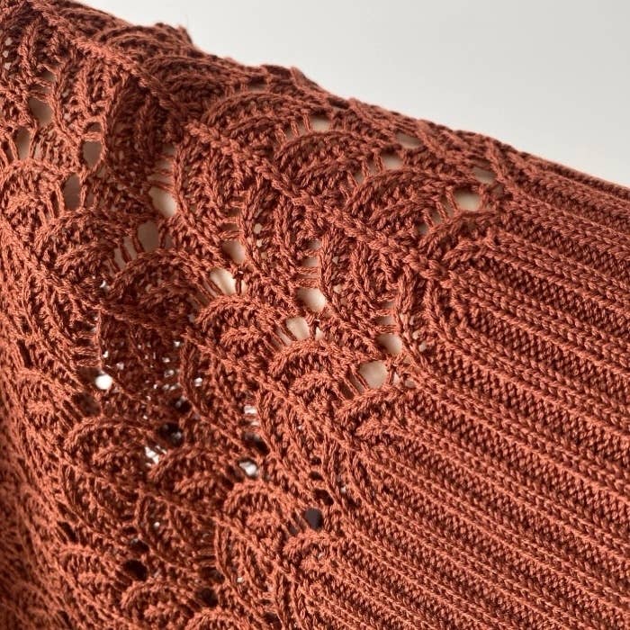 GUのオススメのトップス「透かし編みスキッパーポロセーター(半袖)」