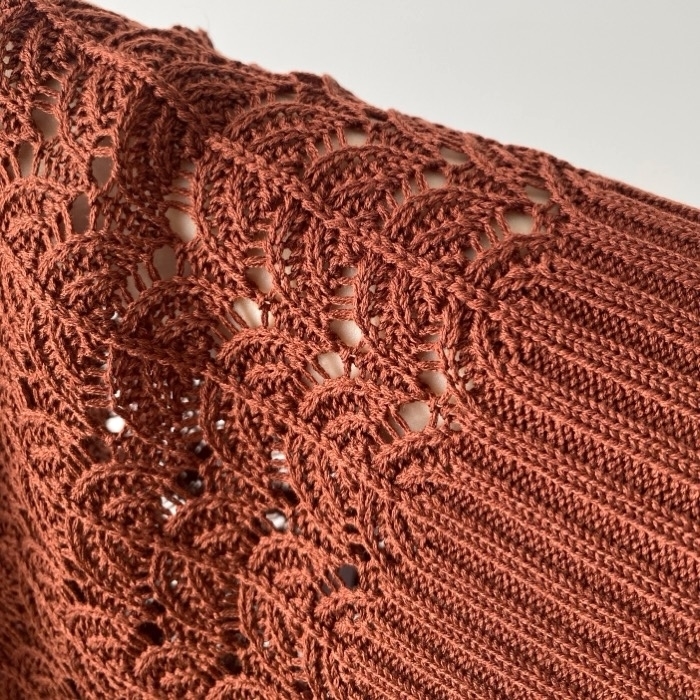 GUのオススメのトップス「透かし編みスキッパーポロセーター（半袖）」