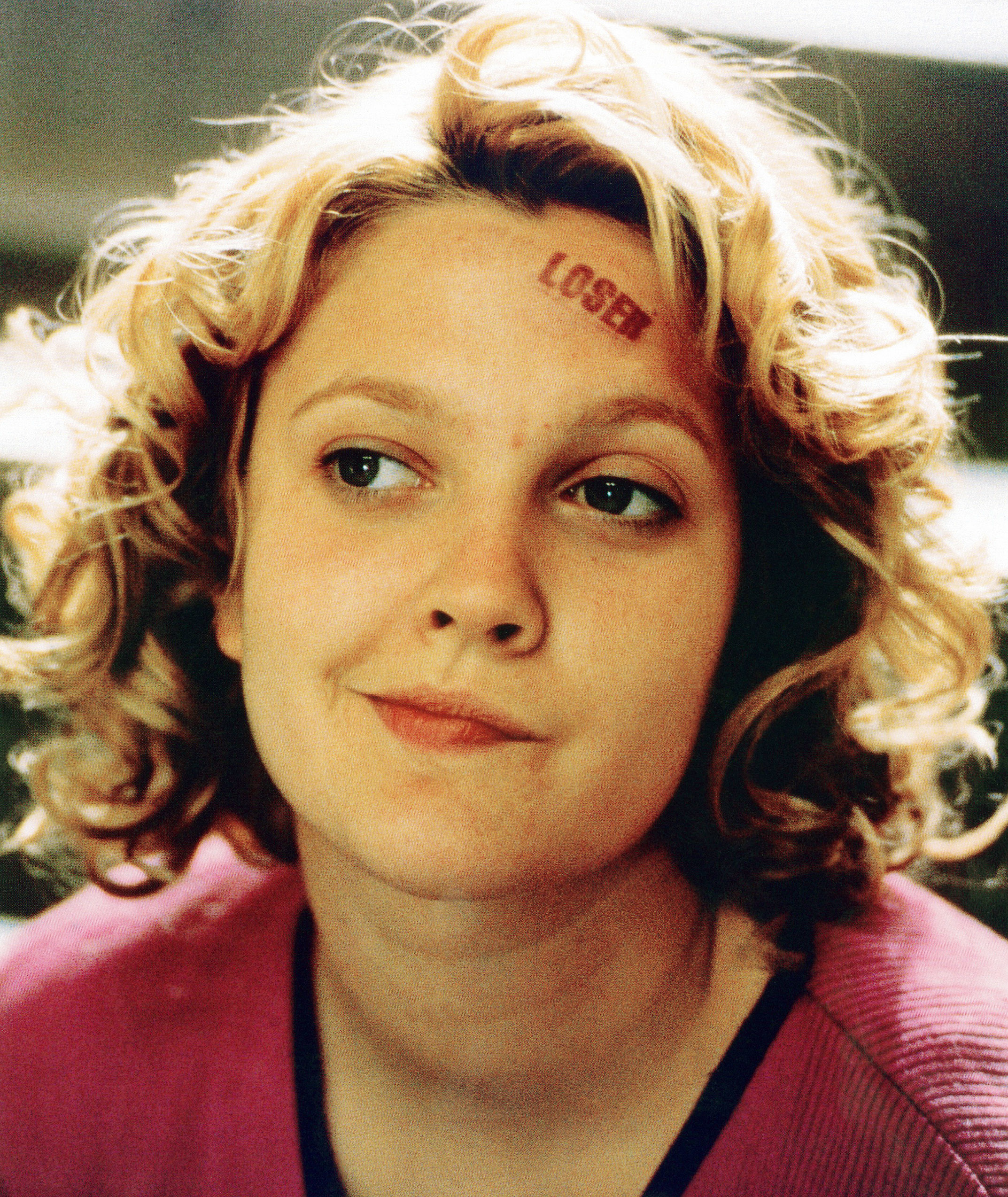 Drew Barrymore with the word &quot;LOSER&quot; stamped on her forehead in a scene from &quot;Never Been Kissed.&quot;