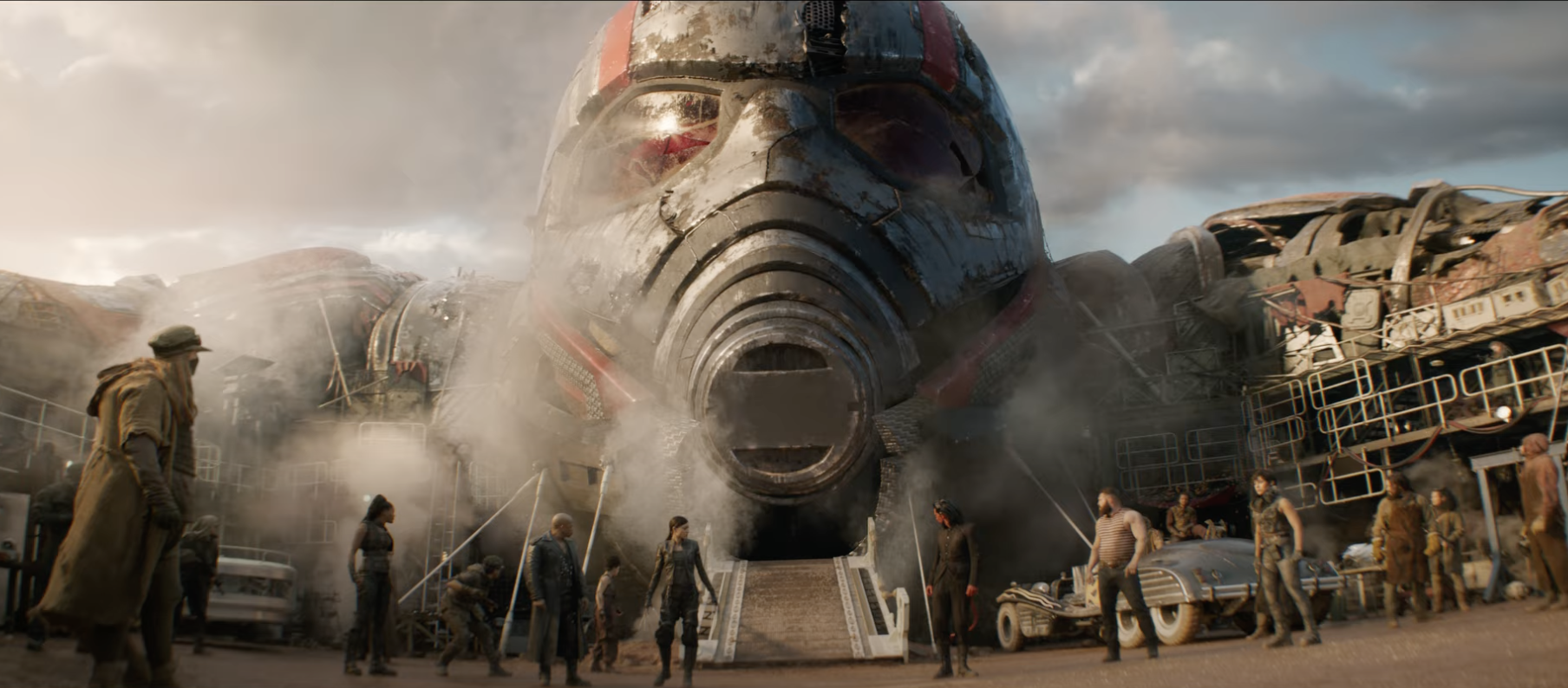 A wide shot of Ant-Man&#x27;s head