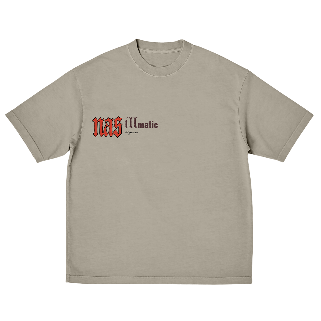 Graphic t-shirt with &quot;Nas Illmatic&quot; album text on the chest