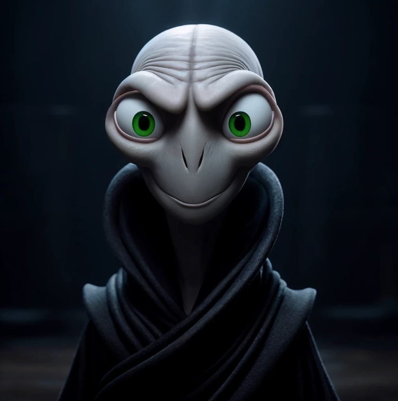 Close-up of animated character Voldemort from the &quot;Harry Potter&quot; series