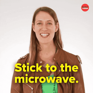 Gif of someone saying &quot;Stick to the microwave&quot;