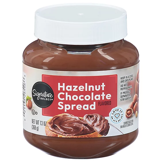 Jar of Signature Select Hazelnut Chocolate Spread against a plain background
