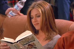 Rachel from Friends reading a book