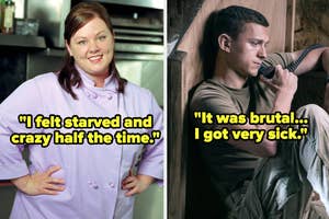 Melissa McCarthy "felt starved and crazy half the time," and Tom Holland "got very sick"