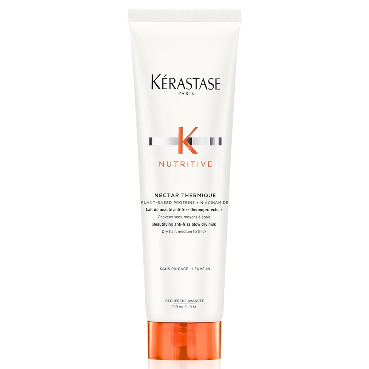 Kerastase Nutritive Nectar Thermique leave-in hair conditioner tube on a plain background