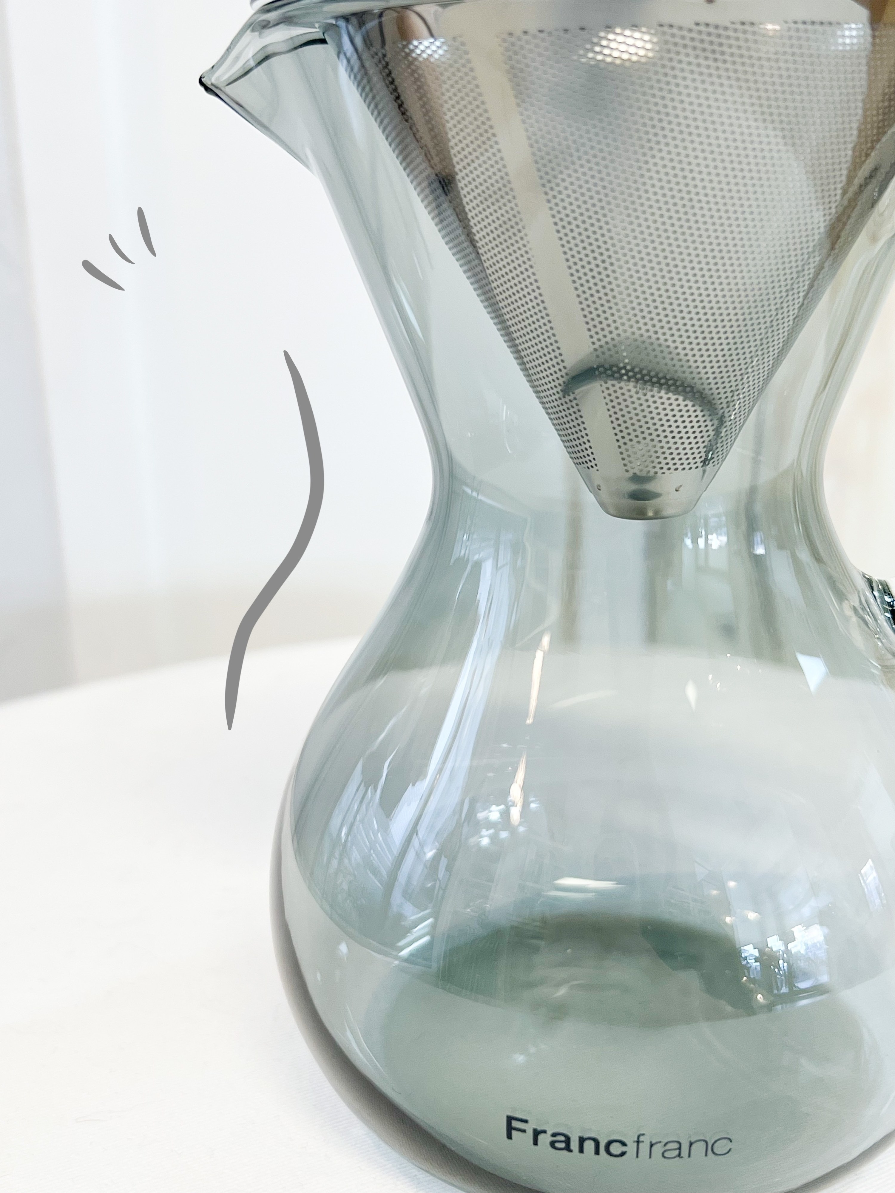 Francfranc(フランフラン)のオススメカフェグッズ「グラス ドリッパーセット グレー」